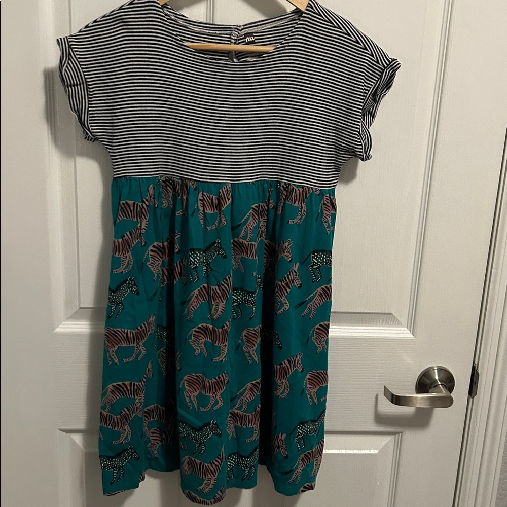 TEA girls mixed print empireβ dress in a dazzle of zebras k7124